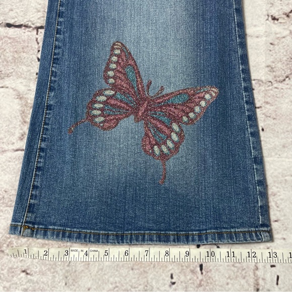 NWT Plus Size Y2K Tie Up Embellished Flare Denim Jeans - Size 24 - Picture 6 of 9